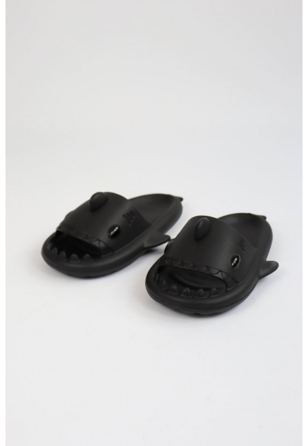   WG500 Köpekbalığı Siyah Unisex Tam Ortopedik Terlik Shark Slides