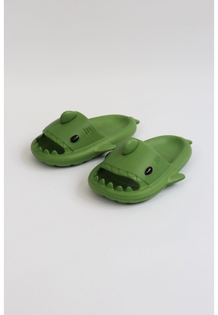   WG500 Köpekbalığı Haki Unisex Tam Ortopedik Terlik Shark Slides 