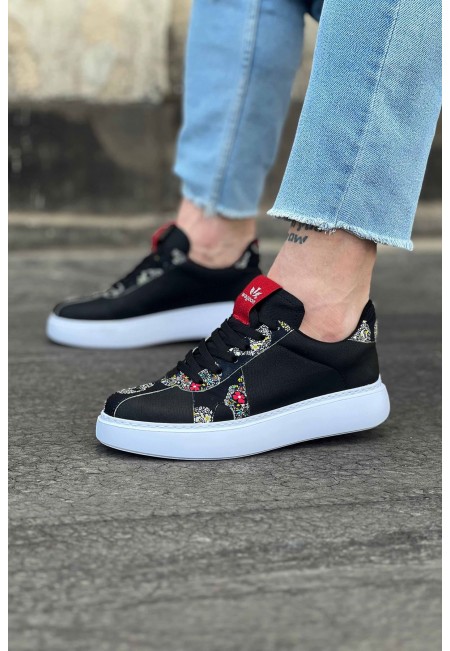  WG040 Siyah Kurukafa Erkek Casual Ayakkabı