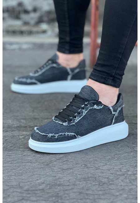  WG018 Gri Kot Kumaş Erkek Casual Ayakkabı