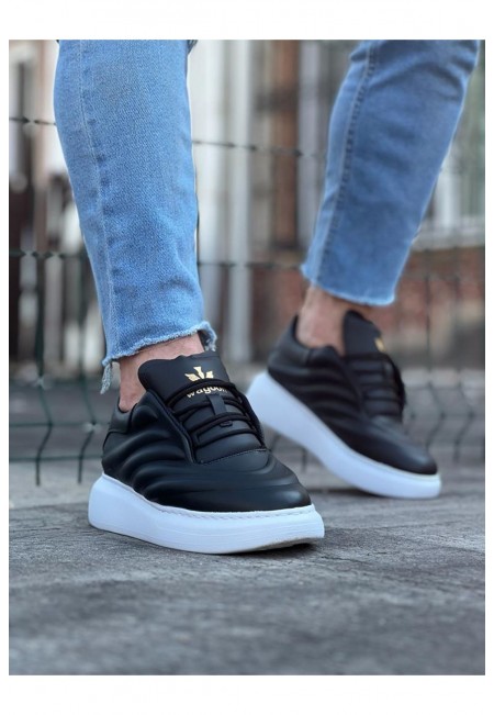  WG094 Siyah Cilt Erkek Casual Ayakkabı