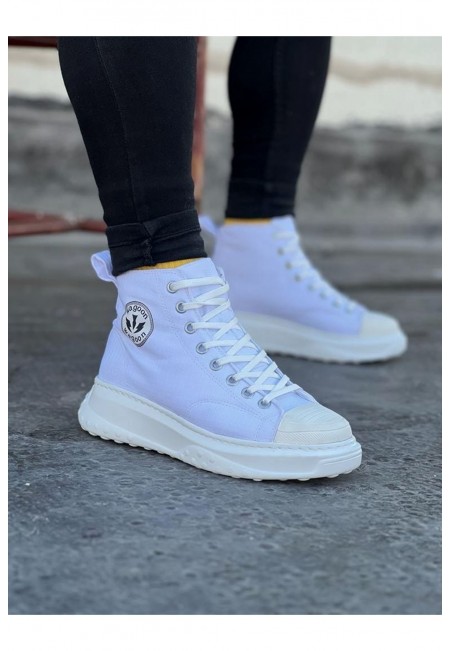  WG017 Beyaz Erkek Yarım Bilek Casual Ayakkabı