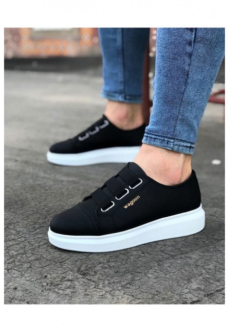 WG026 Siyah Kalın Taban Casual Erkek Ayakkabı
