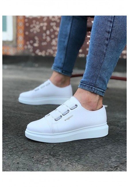  WG026 Beyaz Kalın Taban Casual Erkek Ayakkabı