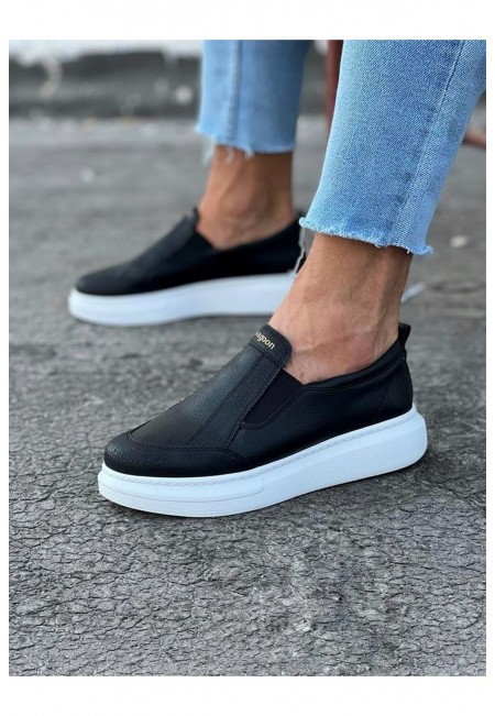  WG049 Siyah Düz Casual Erkek Ayakkabı