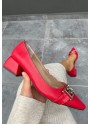Erpo Kırmızı Cilt Topuklu Ayakkabı