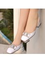 Lanin Beyaz Cilt Topuklu Ayakkabı