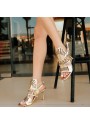 Lidya Gold Cilt Topuklu Ayakkabı