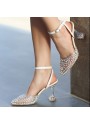 Jayla Beyaz Cilt Şeffaf Topuklu Ayakkabı
