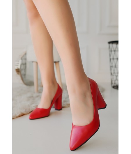 Giort Kırmızı Cilt Topuklu Ayakkabı