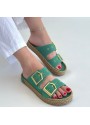 İces Yeşil Nubuk Terlik
