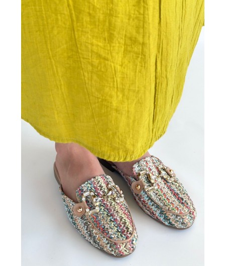 Yenda Renkli Dokumalı Terlik