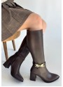 Mooni Kahverengi Cilt Topuklu Çizme Mooni Kahverengi Cilt Topuklu Çizme