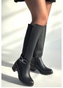 Emrat Siyah Cilt Topuklu Çizme