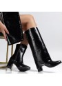 Wila Siyah Parlak Topuklu Tak Çıkar Çizme