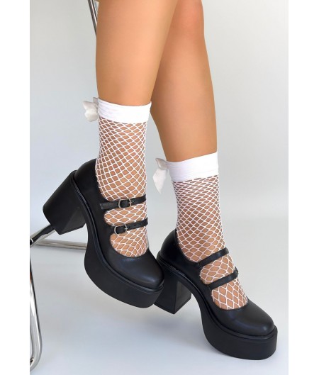 Jarlo Siyah Cilt Dolgu Topuk Ayakkabı