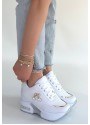 Wody Beyaz Cilt Simli Bağcıklı Spor Ayakkabı