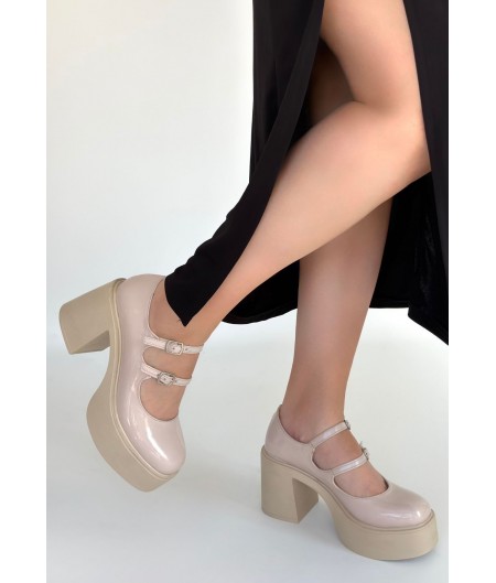 Jarlo Bej Rugan Dolgu Topuk Ayakkabı