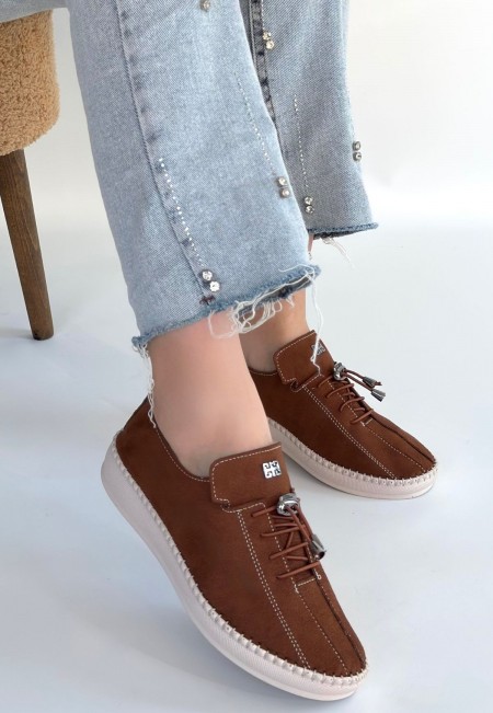 Warte Kahverengi Süet Bağcıklı Spor Ayakkabı