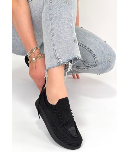 Renji Siyah Triko Bağcıklı Spor Ayakkabı Renji Siyah Triko Bağcıklı Spor Ayakkabı