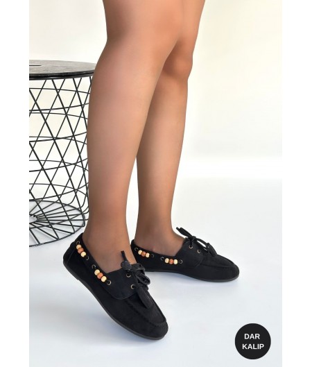 Elora Siyah Süet Babet