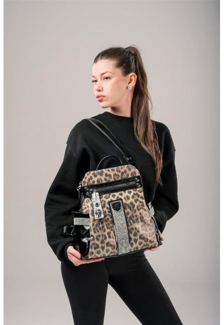 Poge Leopar Cilt Kol Ve Sırt Çantası