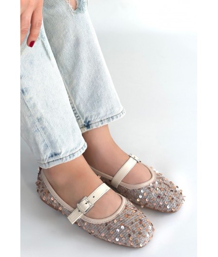 Moden Bej Süet Babet Ayakkabı Moden Bej Süet Babet Ayakkabı