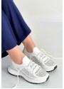 Ceas Beyaz Triko Bağcıklı Spor Ayakkabı