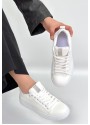 Yier Beyaz Cilt Bağcıklı Spor Ayakkabı