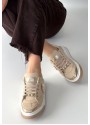 Ceans Bej Süet Bağcıklı Spor Ayakkabı