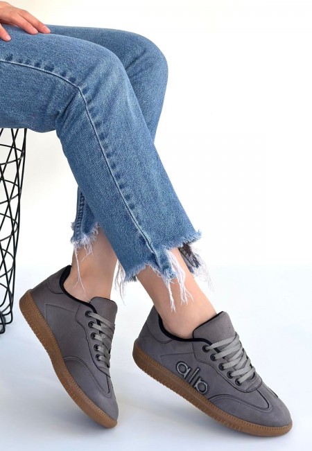 Lendo Gri Süet Bağcıklı Spor Ayakkabı