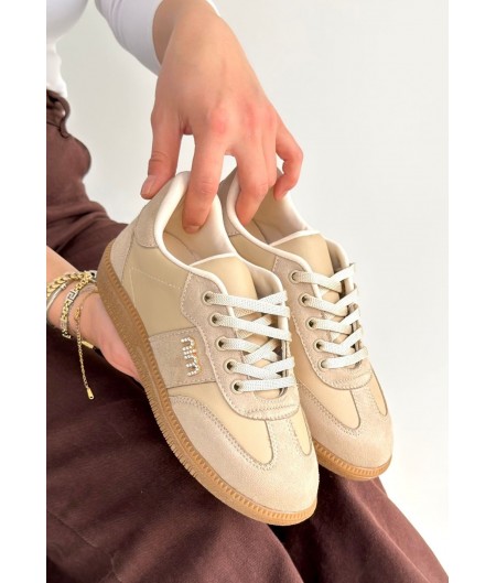 Lunga Bej Cilt Bağcıklı Spor Ayakkabı