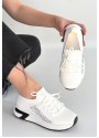 Belan Beyaz Triko Bağcıklı Spor Ayakkabı