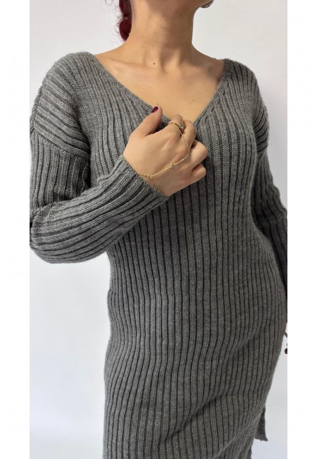 Treo Gri Triko Elbise