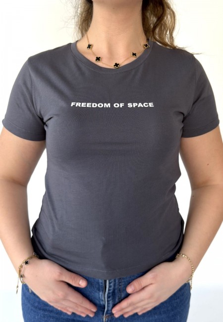 Şemal Gri Kısa Kollu Tişört