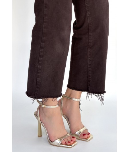 Jowin Gold Rugan Topuklu Bilekten Kemerli Ayakkabı