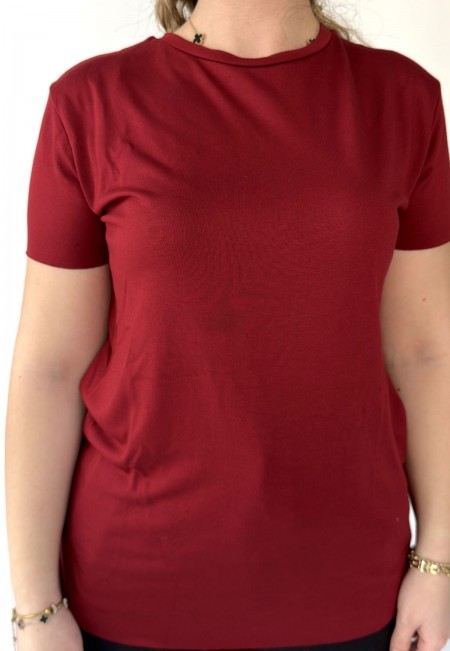 Bordo Kısa Kollu Tişört