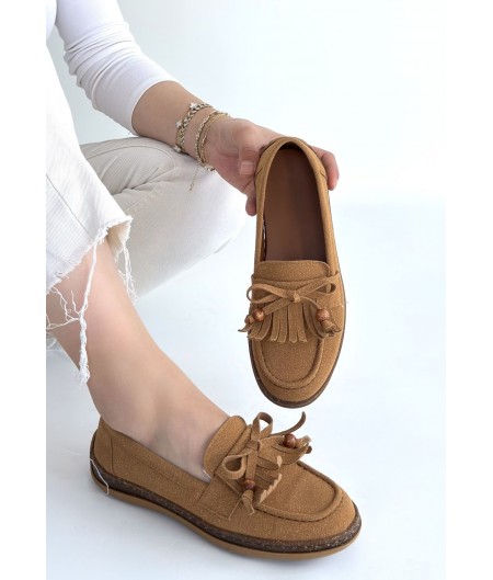 Boriy Taba Deri Tozu Süet Babet Ayakkabı Boriy Taba Deri Tozu Süet Babet Ayakkabı