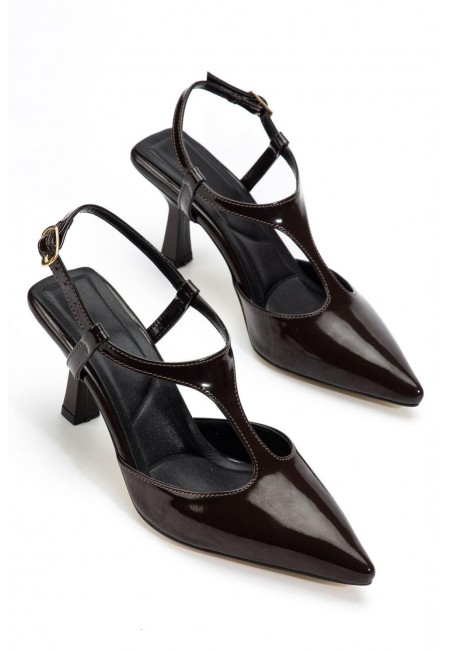 Tula Kahverengi Rugan Topuklu Ayakkabı