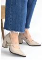 Nıvra Bej Cilt Topuklu Ayakkabı Nıvra Bej Cilt Topuklu Ayakkabı