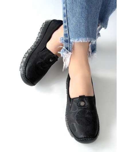 Rinna Siyah Deri Spor Ayakkabı