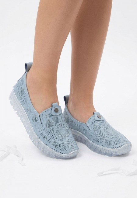 Rinna Mavi Deri Spor Ayakkabı