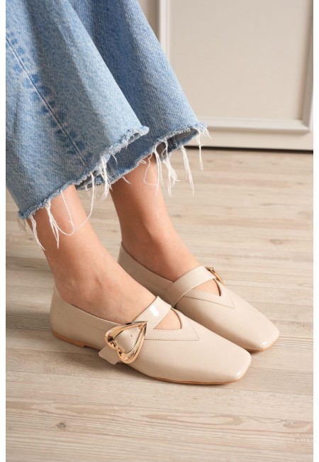 Signa Bej Cilt Babet Ayakkabı