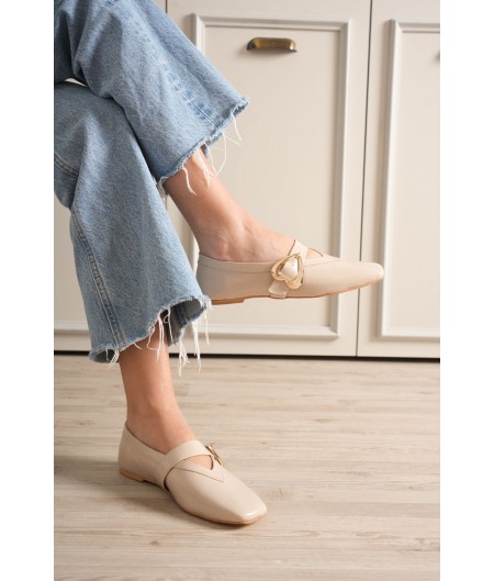 Signa Bej Cilt Babet Ayakkabı