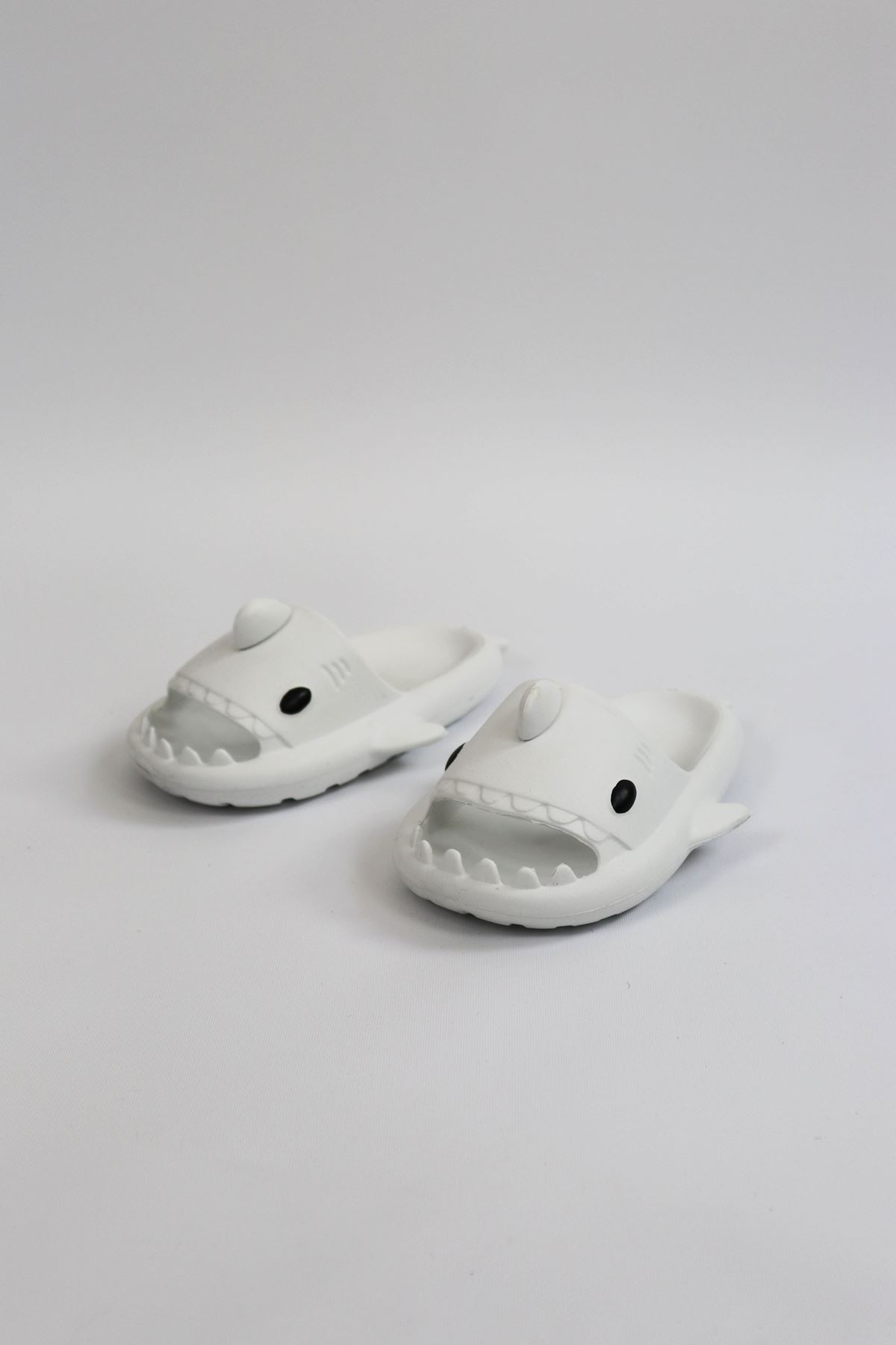 WG500 Köpekbalığı Beyaz Unisex Tam Ortopedik Terlik Shark Slides Cocuk