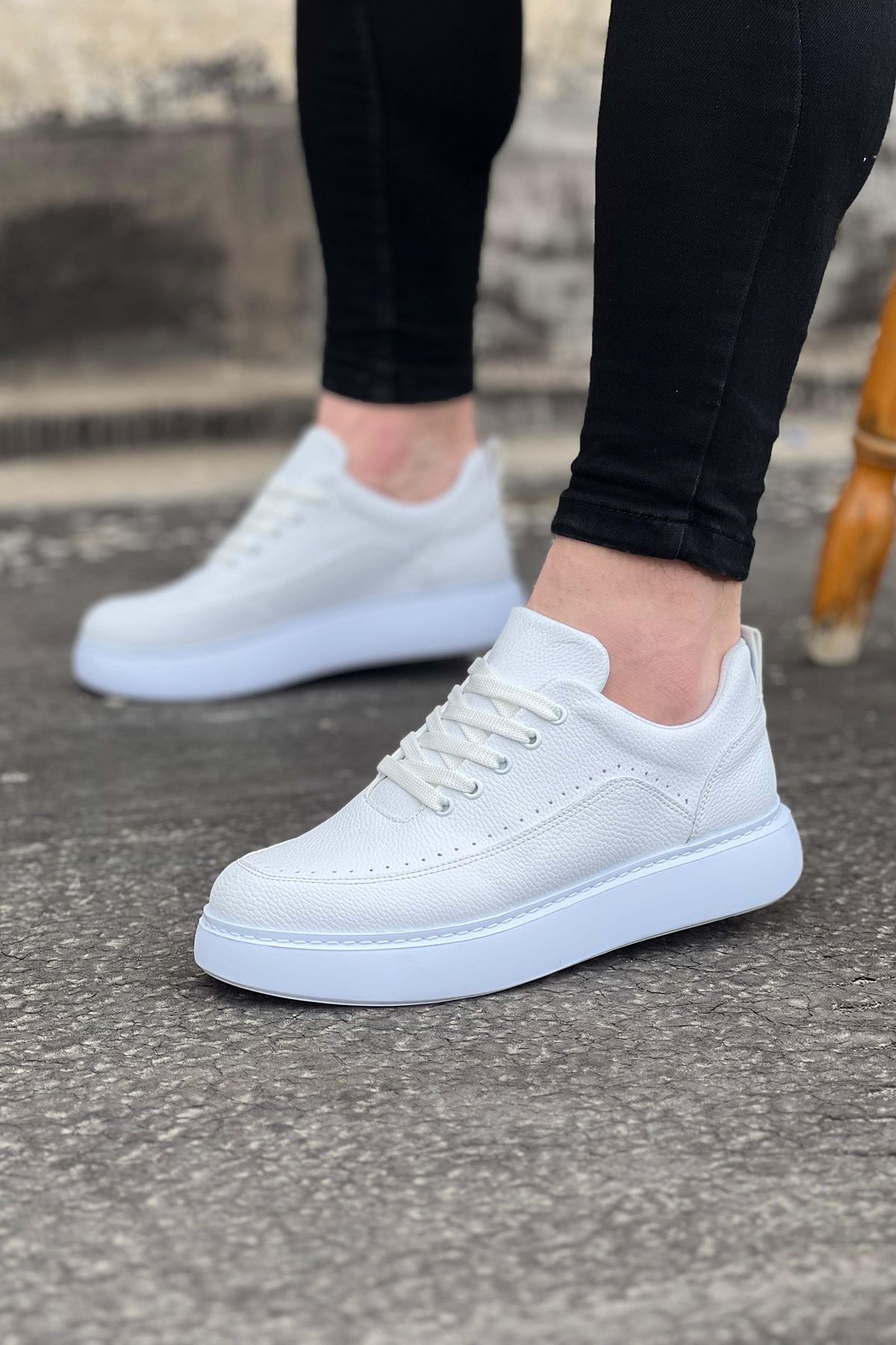 WG162 Beyaz Ortopedik Taban Erkek Casual Ayakkabı