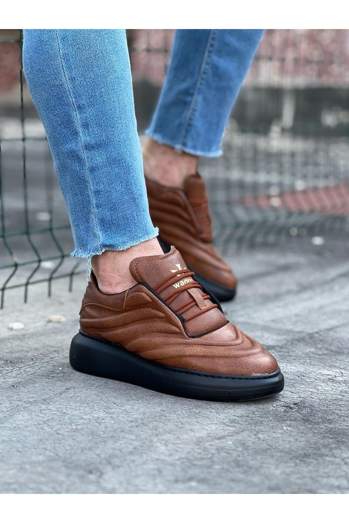 WG094 Taba Siyah Erkek Casual Ayakkabı