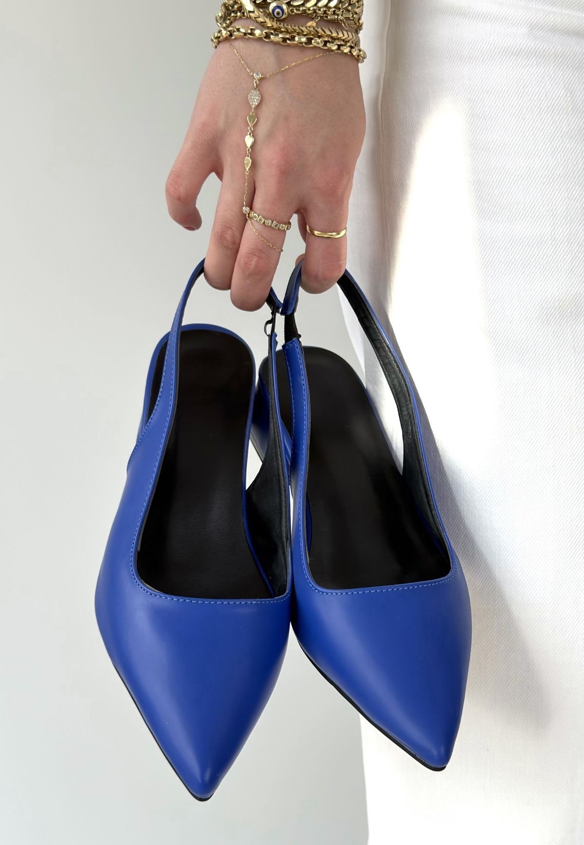 Morji Erbilden Mavi Cilt Topuklu Ayakkabı 3 CM Topuk